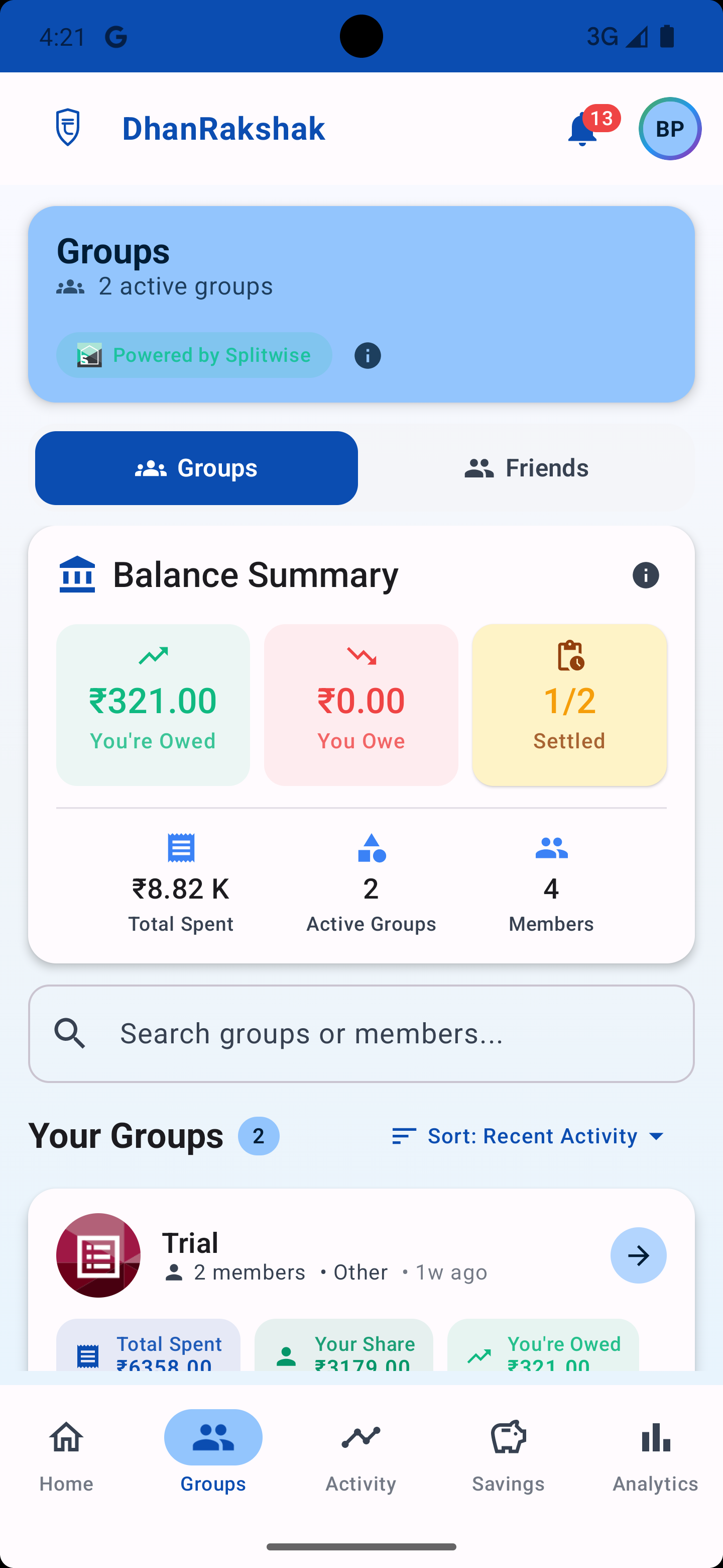 DhanRakshak Groups - Light Mode